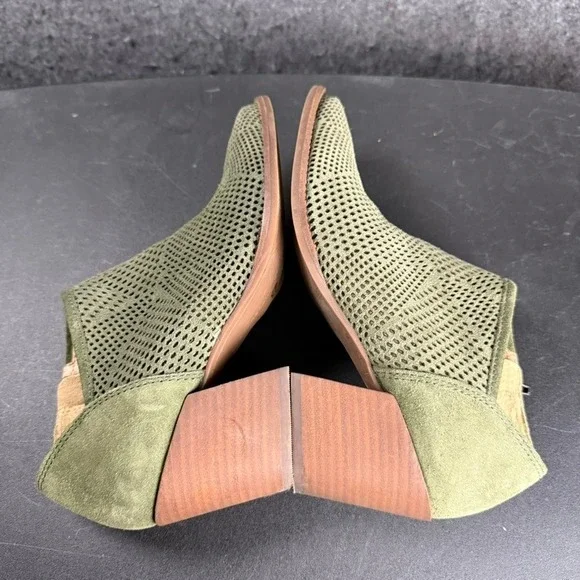 Lucky Brand LK-Zeshia Olive Green Suede Leather Perforated Ankle Booties Women's - Picture 7 of 10